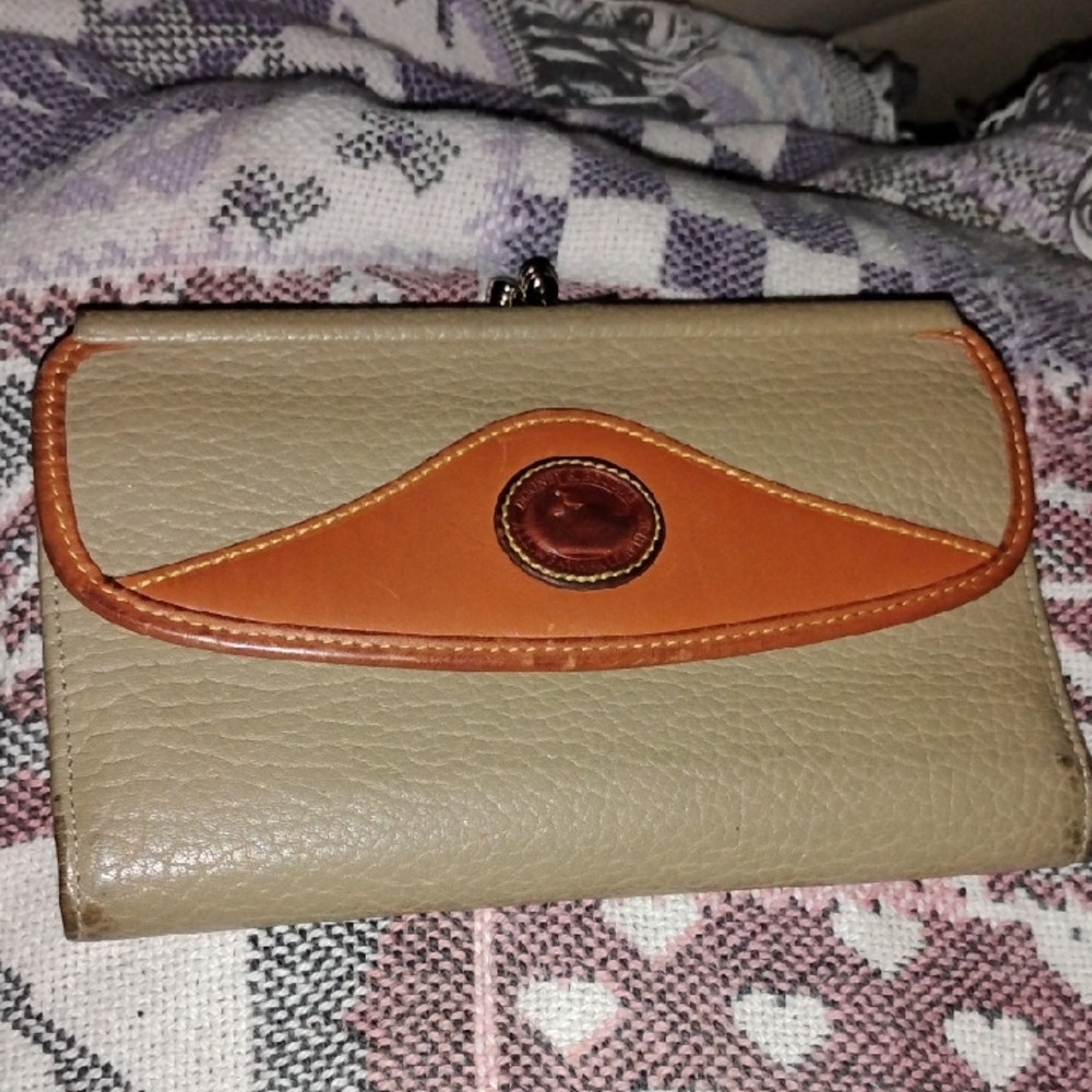 Dooney & Bourke Tan and Brown Leather Wallet